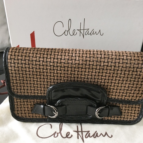Cole Haan Calf Hair and leather clutch - Picture 1 of 7